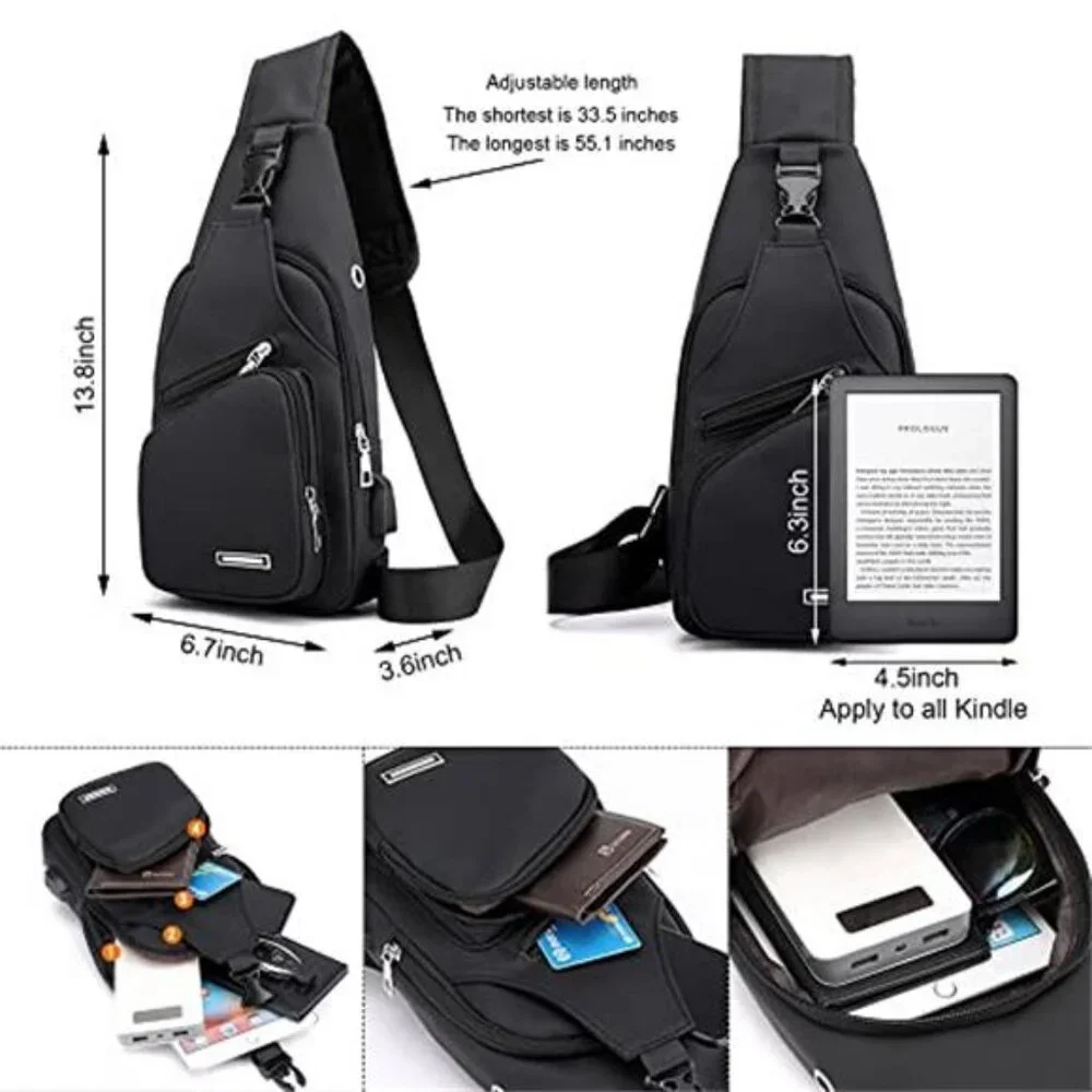 Waterproof Sling Bag Crossbody Backpack for Men Women Sling Backpack Hiking - Picture 2 of 6